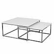 Konferenční stolek, chrom / bílá ENISOL TYP 1